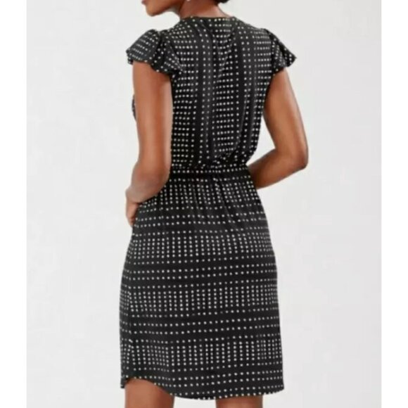 Tommy Bahama Dunmore‎ Dot Black Dress Tassel Ties Size Medium Summer Vacation - Picture 2 of 10